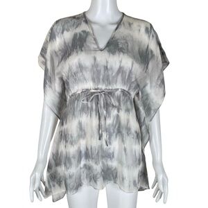Michael Michael Kors Gray/ White Tie-Dye cover up